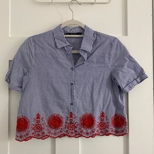 Zara Short Sleeve Button Down Shirt